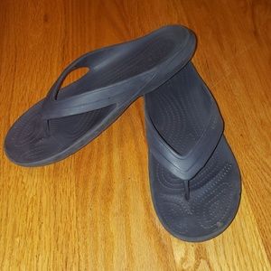 Blue Croc Flip Flops